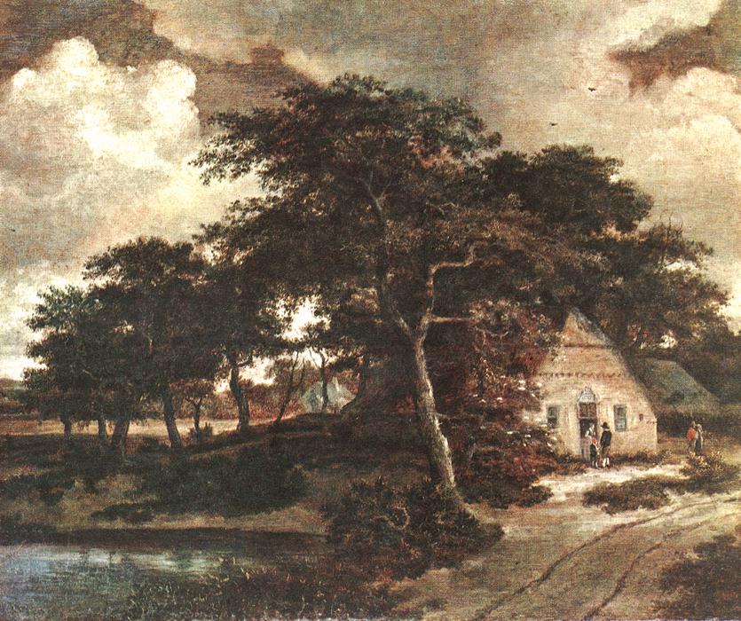 HOBBEMA, Meyndert Landscape with a Hut f